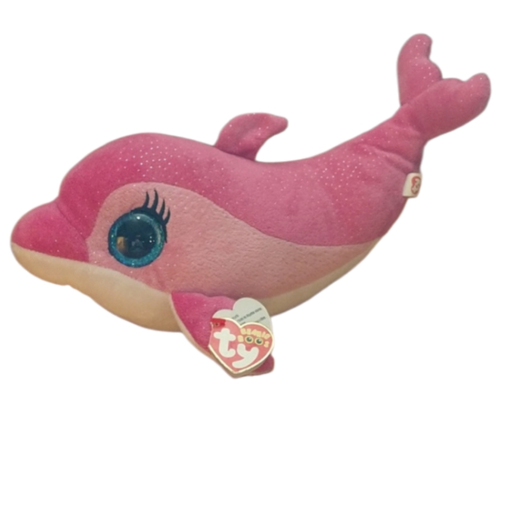 Ty Beanie Boos SURF the Pink Dolphin 2014 RARE & RETIRED Plush Stuffed Pink